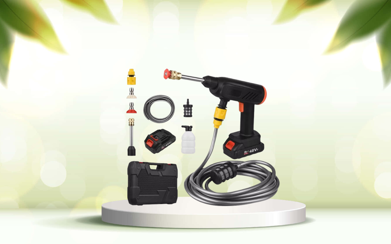 Scopri la pistola idropulitrice elettrica: pulizia potente ovunque senza rubinetto